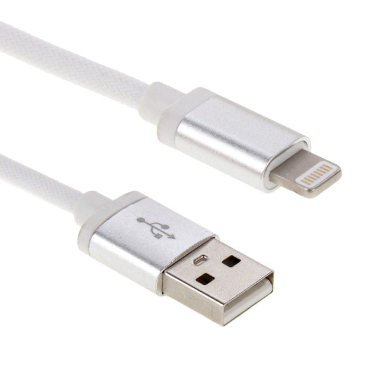 1m Net Style Metal Head 8 Pin to USB Data / Charger Cable(White)