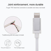 1m Net Style Metal Head 8 Pin to USB Data / Charger Cable(White)