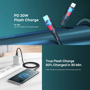 REMAX RC-188i Lesu Pro 1m PD20W Type-C to 8 Pin Aluminum Alloy Braid Fast Charging Data Cable(Black)