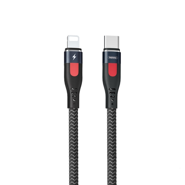 REMAX RC-188i Lesu Pro 1m PD20W Type-C to 8 Pin Aluminum Alloy Braid Fast Charging Data Cable(Black)