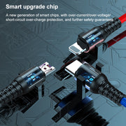 K061 1.2m 5A 3 in 1 USB to 8 Pin + USB-C / Type-C + Micro USB Round Fast Charging Data Cable