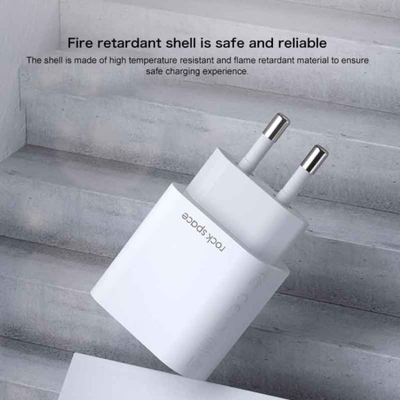 ROCK SPACE HGF-058EU-A T48 QC3.0 USB Single Port Travel Charger, EU Plug