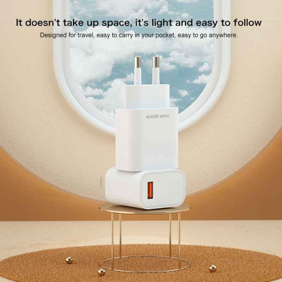 ROCK SPACE HGF-058U-A T48 QC3.0 USB Single Port Travel Charger, US Plug