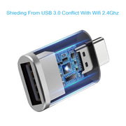2 PCS SBT-148 USB-C / Type-C Male to USB 3.0 Female Zinc Alloy Adapter(Space Silver)