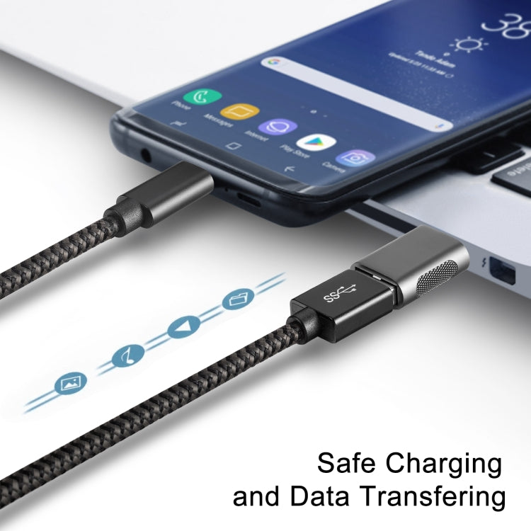 2 PCS SBT-158 USB-C / Type-C Male to USB 3.0 Female Zinc Alloy Adapter(Silver)