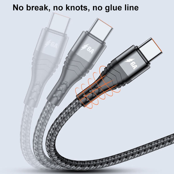 ADC-138 66W 3 in 1 USB to 8 Pin + Micro USB + USB-C / Type-C Fast Charging Braided Data Cable, Cable Length: 1.2m(Grey)