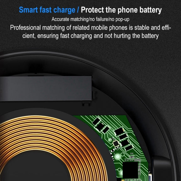 964 10W Lightweight Portable Smart Wireless Charger(Black)