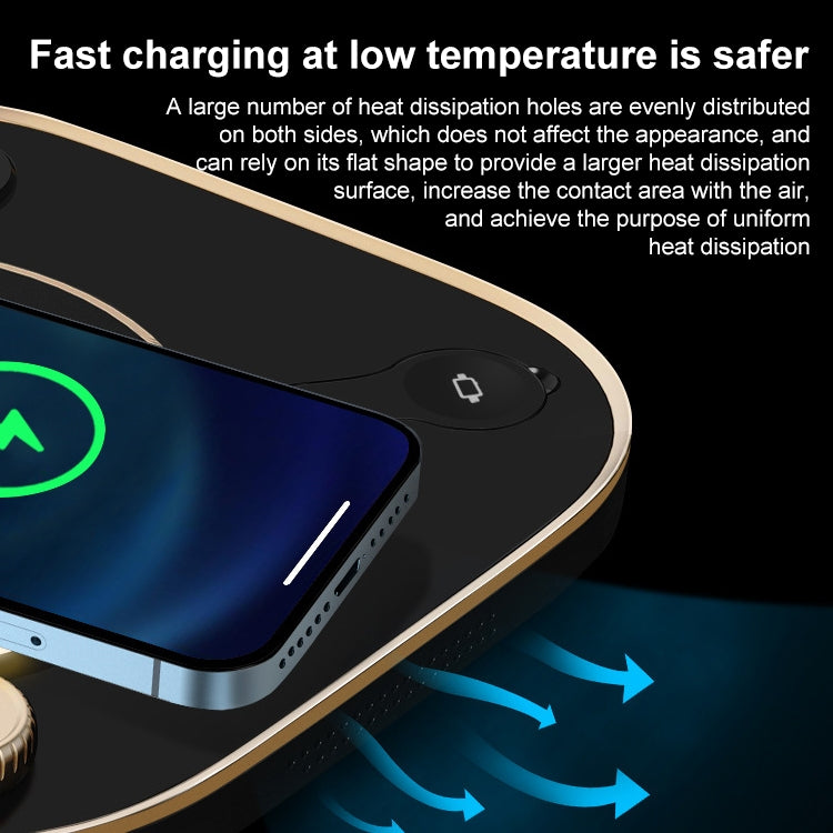 X3 15W 3 in 1 Wireless Charger, Table Lamp (White)