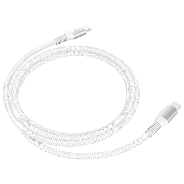 MOMAX DL51D Type-C / USB-C to 8 Pin PD Braided Fast Charging Cable, Length: 1.2m (White)