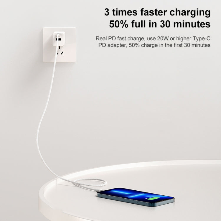 MOMAX DL51D Type-C / USB-C to 8 Pin PD Braided Fast Charging Cable, Length: 1.2m (Black)