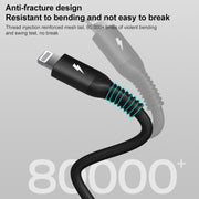 MOMAX DL51D Type-C / USB-C to 8 Pin PD Braided Fast Charging Cable, Length: 1.2m (Black)