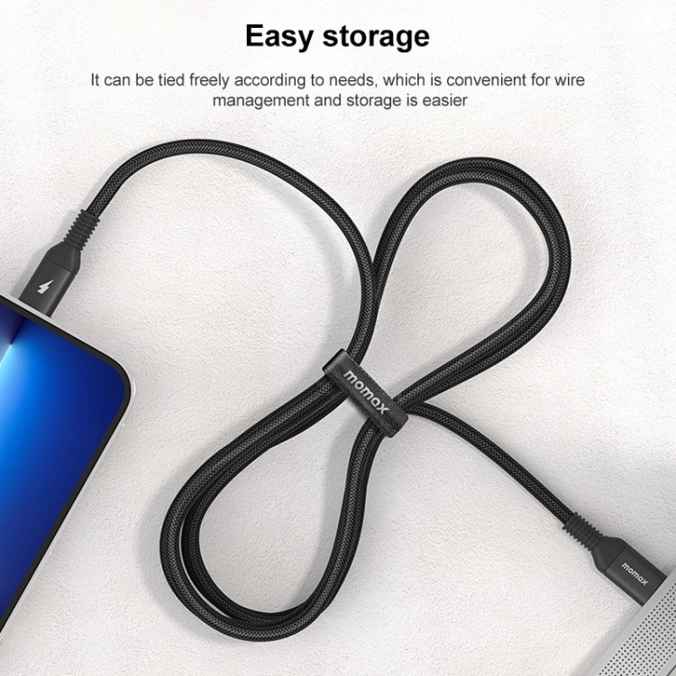 MOMAX DL51D Type-C / USB-C to 8 Pin PD Braided Fast Charging Cable, Length: 1.2m (Black)