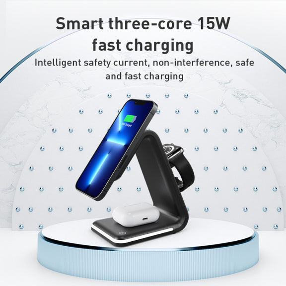 B17 3 in 1 Magnetic Wireless Vertical Charger (Black)