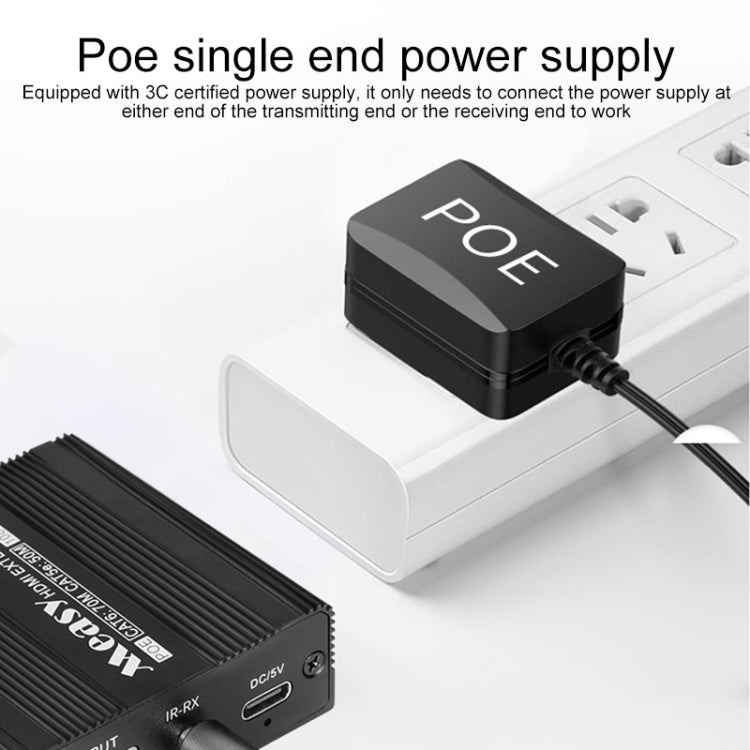 Measy ET100 HDMI Extender Transmitter + Receiver Converter Ethernet Cable, Transmission Distance: 70m (EU Plug)