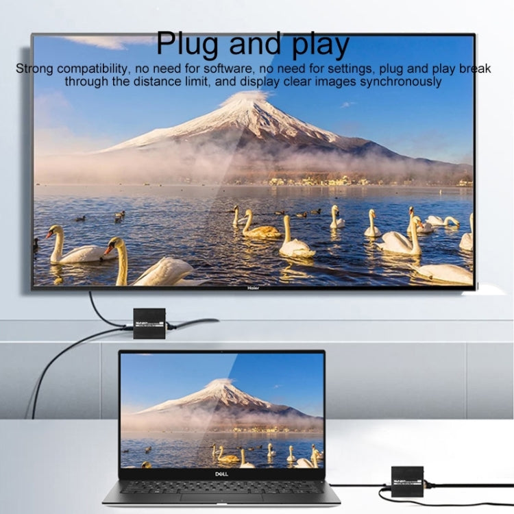 Measy ET100 HDMI Extender Transmitter + Receiver Converter Ethernet Cable, Transmission Distance: 70m (EU Plug)