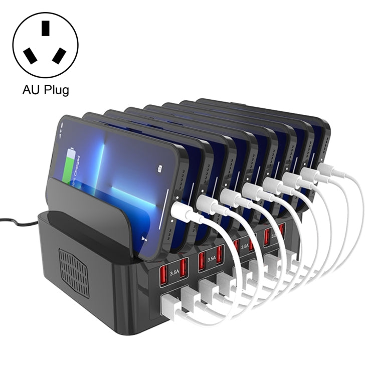 YFY-A55 150W 16 x USB Ports Smart Charging Station with Phone & Tablet Stand, AU Plug