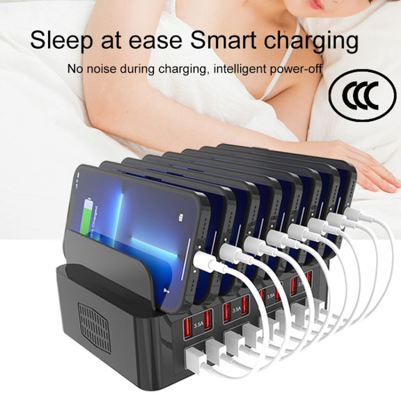 YFY-A55 150W 16 x USB Ports Smart Charging Station with Phone & Tablet Stand, AU Plug