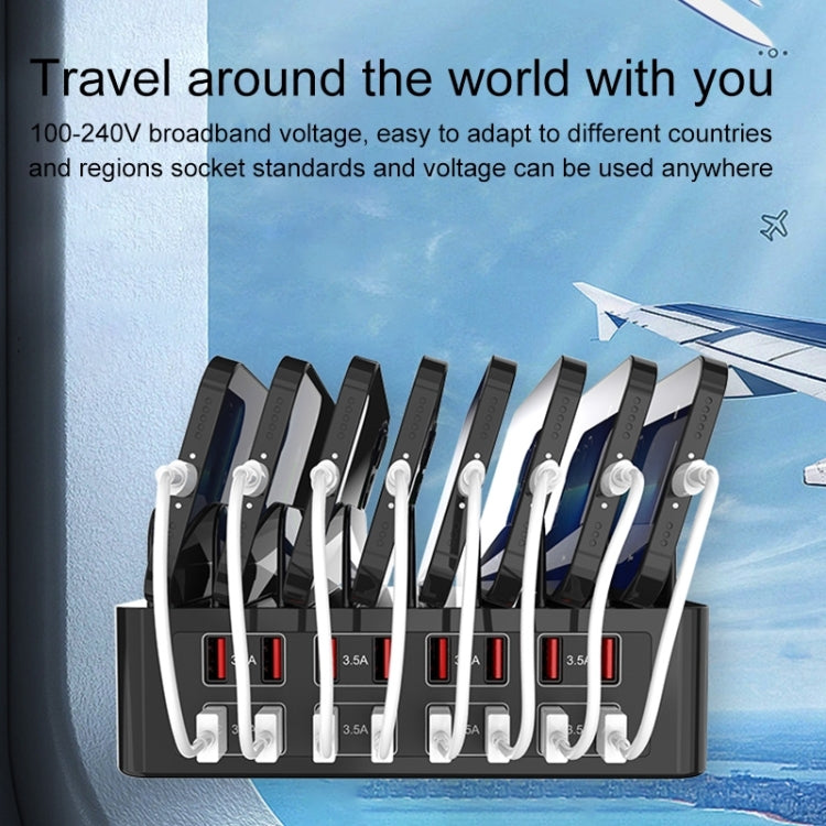 YFY-A55 150W 16 x USB Ports Smart Charging Station with Phone & Tablet Stand, AU Plug