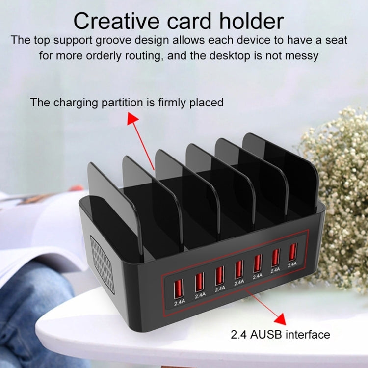 YFY-A54 100W USB + Type-C 5-Ports Smart Charging Station with Phone & Tablet Stand, EU Plug
