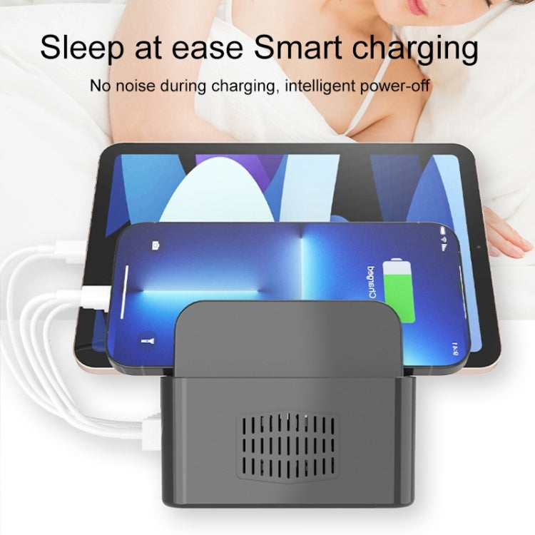 YFY-A54 100W USB + Type-C 5-Ports Smart Charging Station with Phone & Tablet Stand, EU Plug