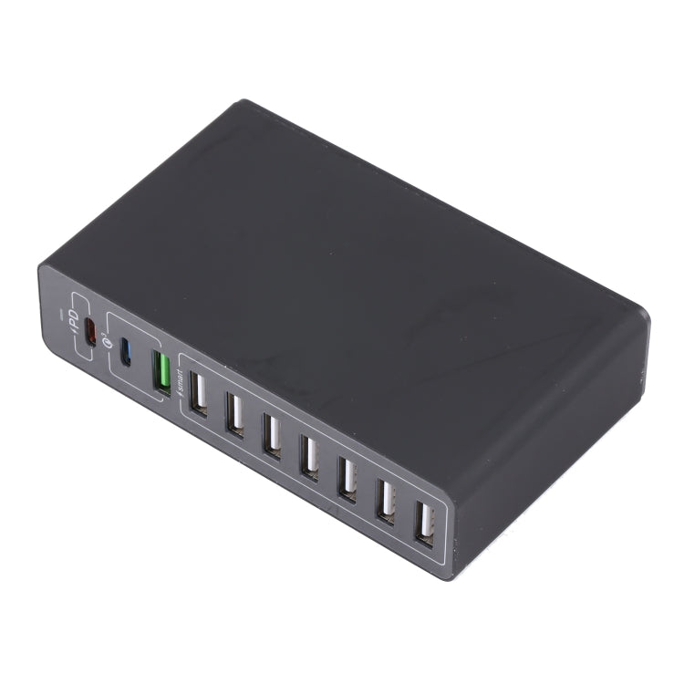 MFT-03Q 10 in 1 65W QC3.0 USB Smart Fast Charger, EU Plug(Black)