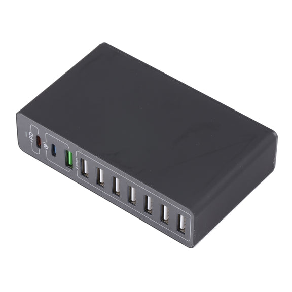 MFT-03Q 10 in 1 65W QC3.0 USB Smart Fast Charger, EU Plug(Black)