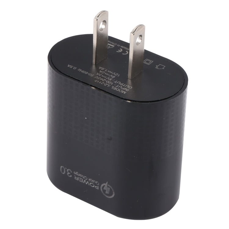 LZ-2117 18W QC3.0 3.1A USB Fast Charger, US Plug (Black)