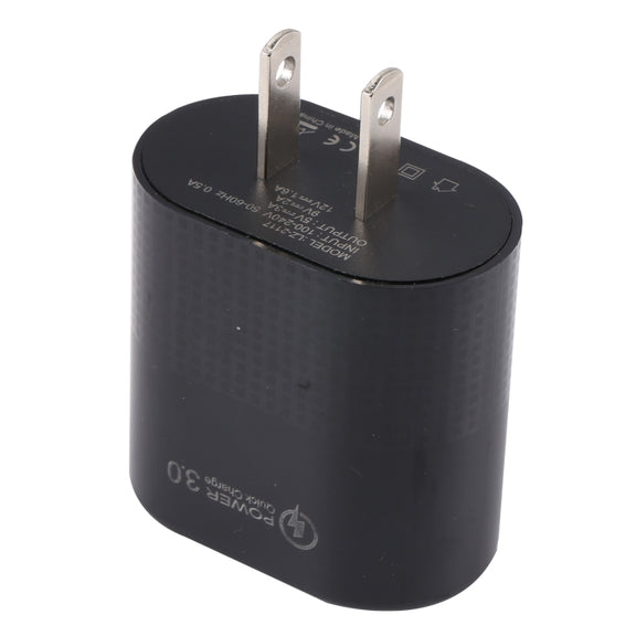 LZ-2117 18W QC3.0 3.1A USB Fast Charger, US Plug (Black)