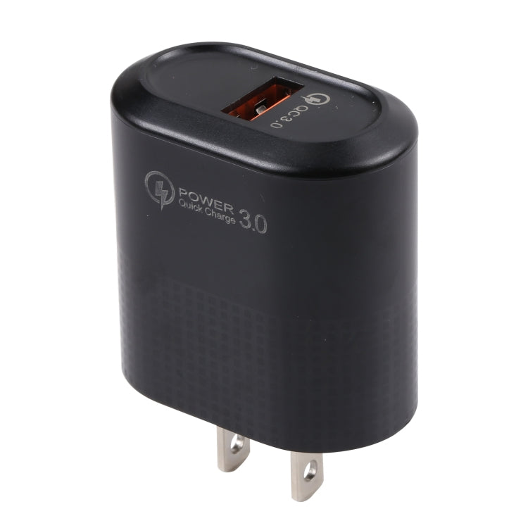 LZ-2117 18W QC3.0 3.1A USB Fast Charger, US Plug (Black)