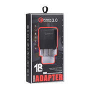 LZ-2117 18W QC3.0 3.1A USB Fast Charger, US Plug (Black)
