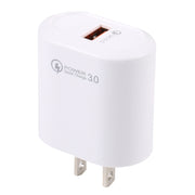 LZ-2117 18W QC3.0 3.1A USB Fast Charger, US Plug (White)