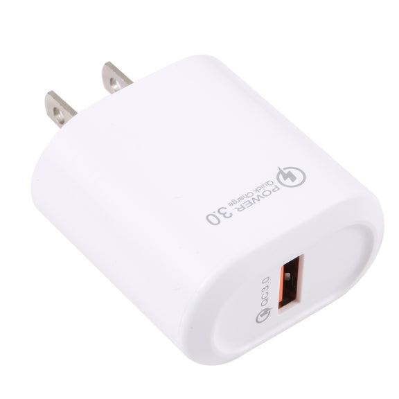 LZ-2117 18W QC3.0 3.1A USB Fast Charger, US Plug (White)