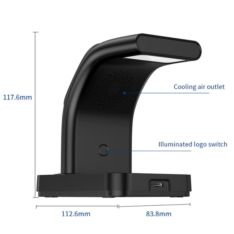 YP-HY05 15W 5 in 1 Magnetic Multifunctional Wireless Charger with Clock (White)