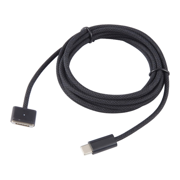 USB-C / Type-C to Magsafe 3 Braided Fast Charging Data Cable, Length: 2m (Black)