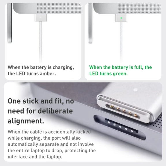 USB-C / Type-C to Magsafe 3 Braided Fast Charging Data Cable, Length: 2m (Black)