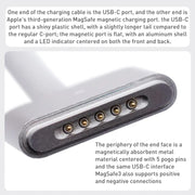 USB-C / Type-C to Magsafe 3 Braided Fast Charging Data Cable, Length: 2m (Black)