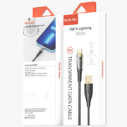 Mutural Li-CC012 1.2m 10W Transparent USB to 8 Pin Charging Data Cable