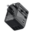 ROCK T62 35.5W Global Travel Multifunctional Plug PD Charger Power Adapter(Black) - free shipping - PMC TechLife - Order now!