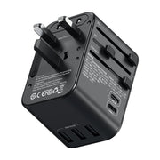 ROCK T62 35.5W Global Travel Multifunctional Plug PD Charger Power Adapter(Black)