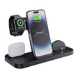 6 in 1 Multifunctional Foldable Vertical Wireless Charger (Black) - Wireless Charger by PMC TechLife | Online Shopping South Africa | PMC TechLife | Buy Now Pay Later Mobicred