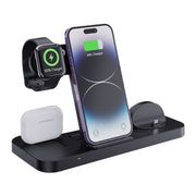 6 in 1 Multifunctional Foldable Vertical Wireless Charger (Black)
