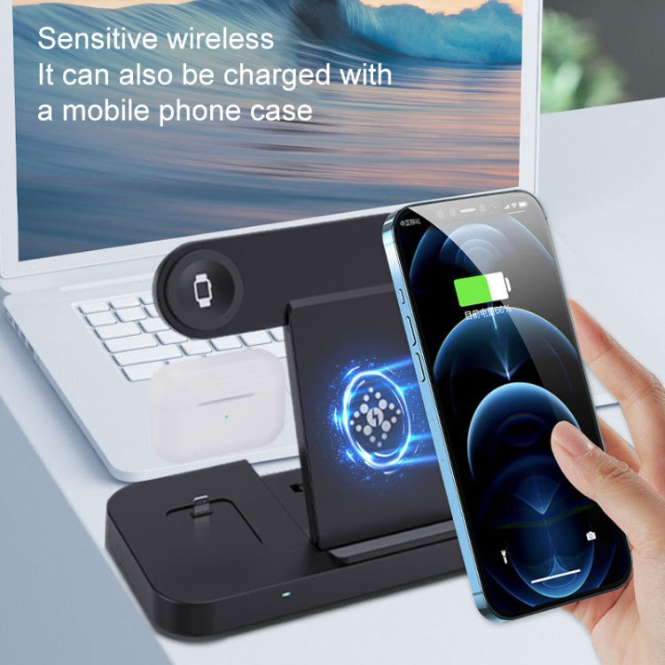 6 in 1 Multifunctional Foldable Vertical Wireless Charger (White)