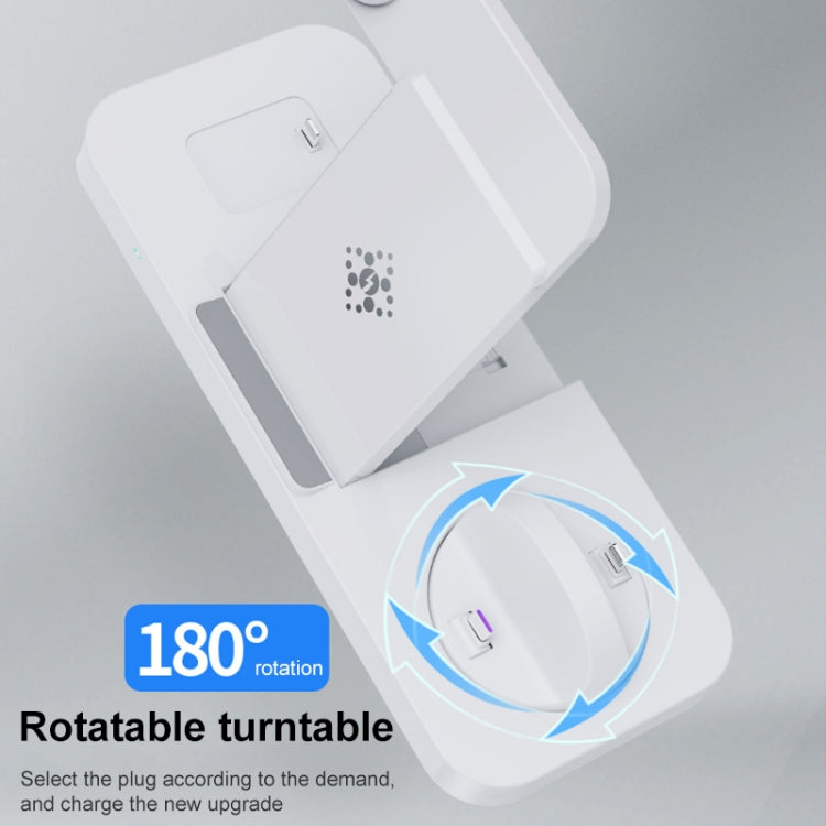 6 in 1 Multifunctional Foldable Vertical Wireless Charger (White)