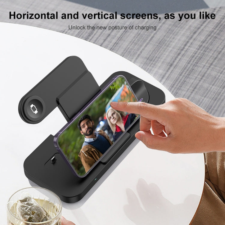 6 in 1 Multifunctional Foldable Vertical Wireless Charger (White)