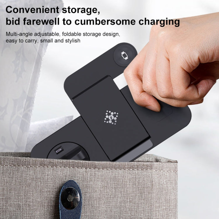 6 in 1 Multifunctional Foldable Vertical Wireless Charger (White)