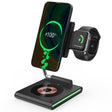 KTM8 15W 3 in 1 Portable Folding Magnetic Wireless Charger (Black) - Wireless Charger by PMC TechLife | Online Shopping South Africa | PMC TechLife | Buy Now Pay Later Mobicred