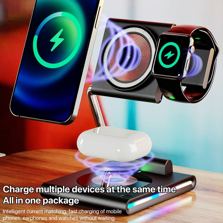 KTM8 15W 3 in 1 Portable Folding Magnetic Wireless Charger (White)