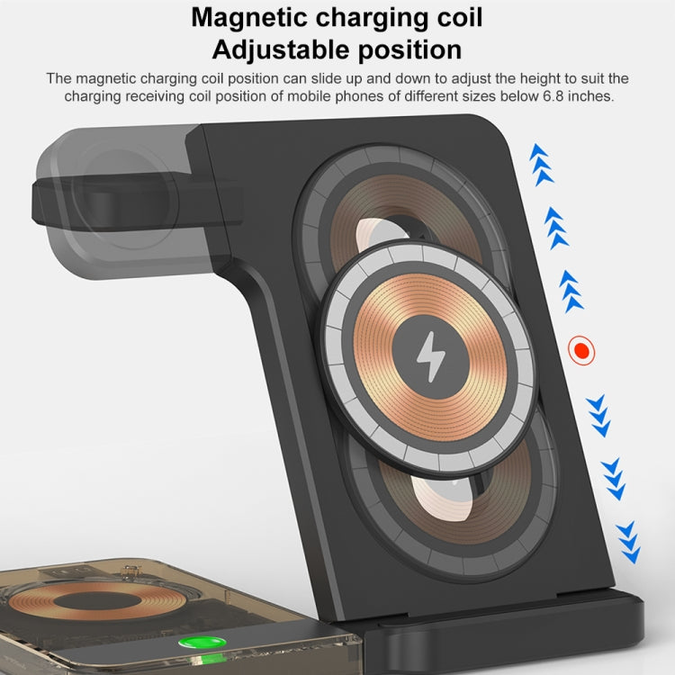 U17 15W 5 in 1 Folding Magnetic Wireless Charger with Night Light (White)
