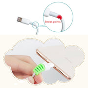 2 PCS Anti-break USB Charge Cable Winder Protective Case Protection Sleeve(White)