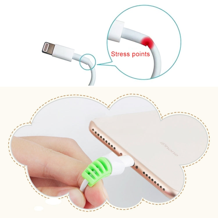 2 PCS Anti-break USB Charge Cable Winder Protective Case Protection Sleeve(Yellow)